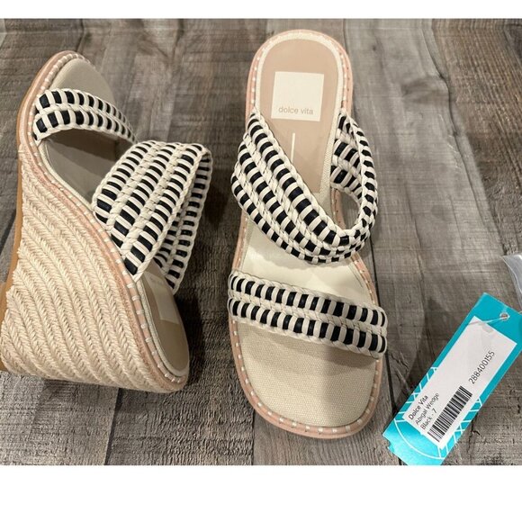 Dolce Vita Abigail Espadrille Wedge Sandals | Size 7 | NWOB | Black and Tan - Picture 10 of 15